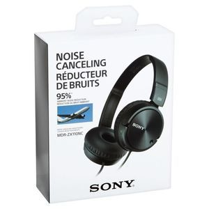 Sony Noise Cancelling Wired Headband Headphones Black MDR-ZX110NC